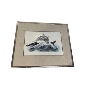 Sue Coleman "The Orca" Signed Print Framed Matted in 10x12 frame Art Ocean Beach